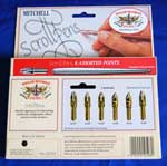 Scroll Nib Set of 6 nibs and Holder by William Mitchell