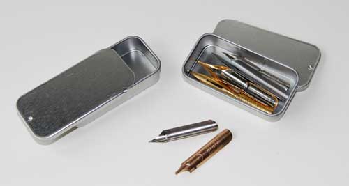 Dip pen nib storage tin
