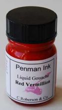 Roberson's Penman Liquid Gouache Ink Red Vermillion