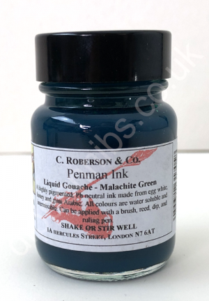 Roberson's Penman Liquid Gouache Ink Malachite Green