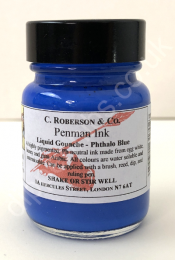Roberson's Penman Liquid Gouache Ink Phthalo Blue 30ml
