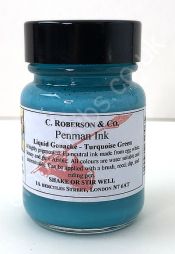 Roberson's Penman Liquid Gouache Ink Turquoise Green