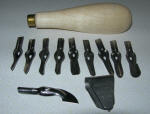 William Mitchell Lino Cutter set with handle