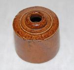 Vintage Stoneware Circle Inkwell